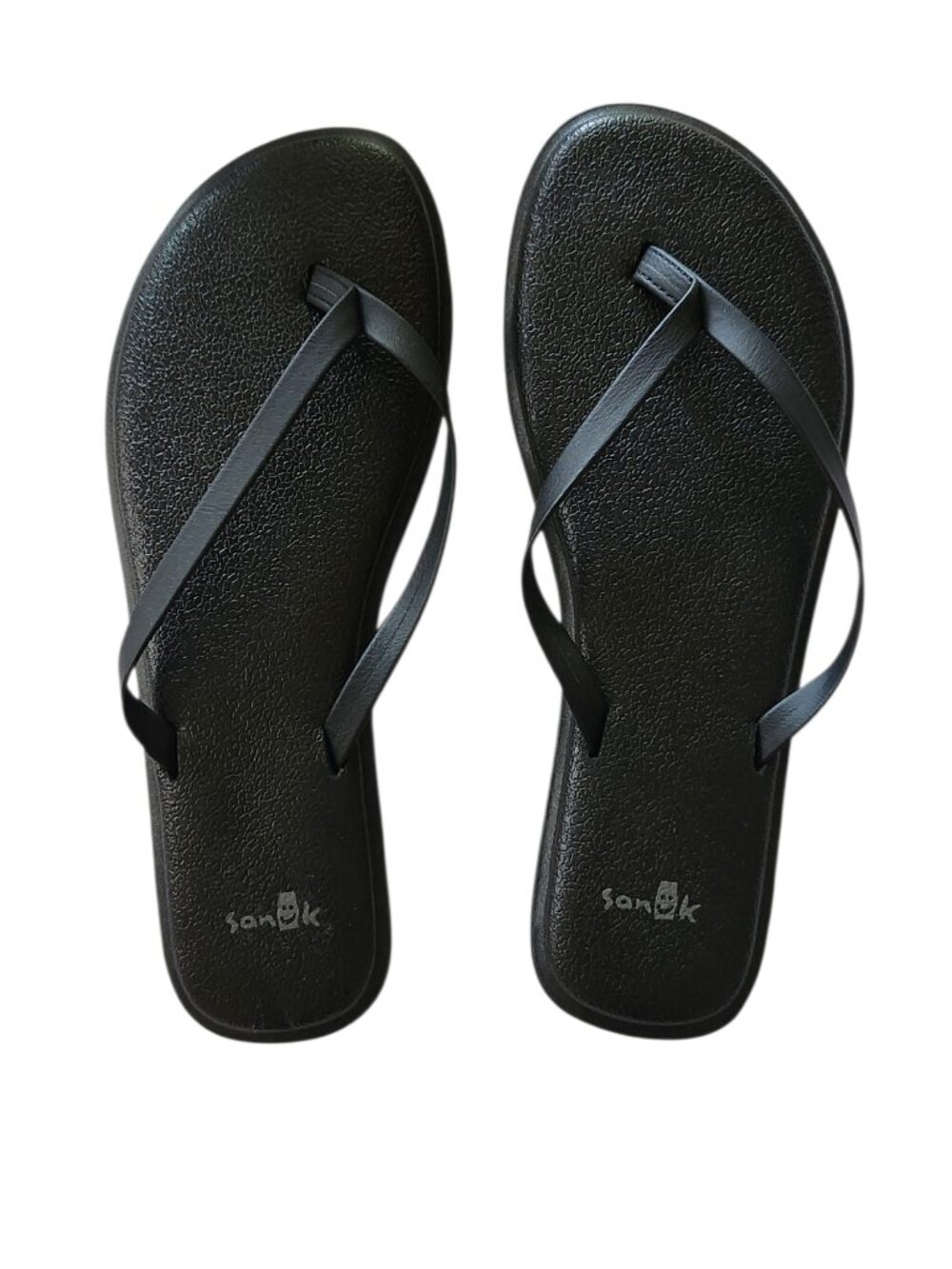 NEW Sanuk Yoga Bliss Flip Flops, Size 7, Black